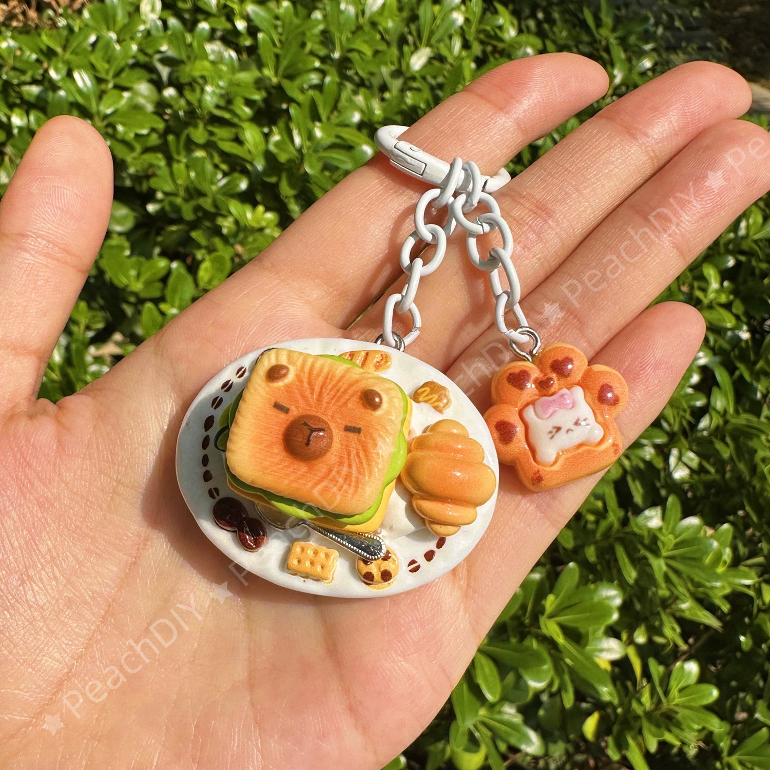 Handmade miniature food polymer clay keychain