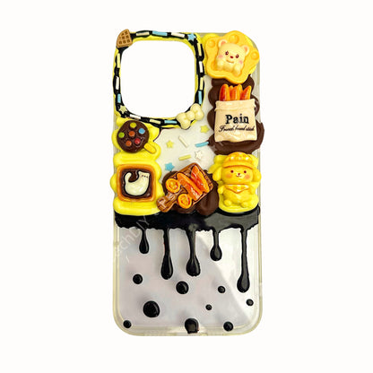 Handmade DIY custom chocolate decoden phone case with bread