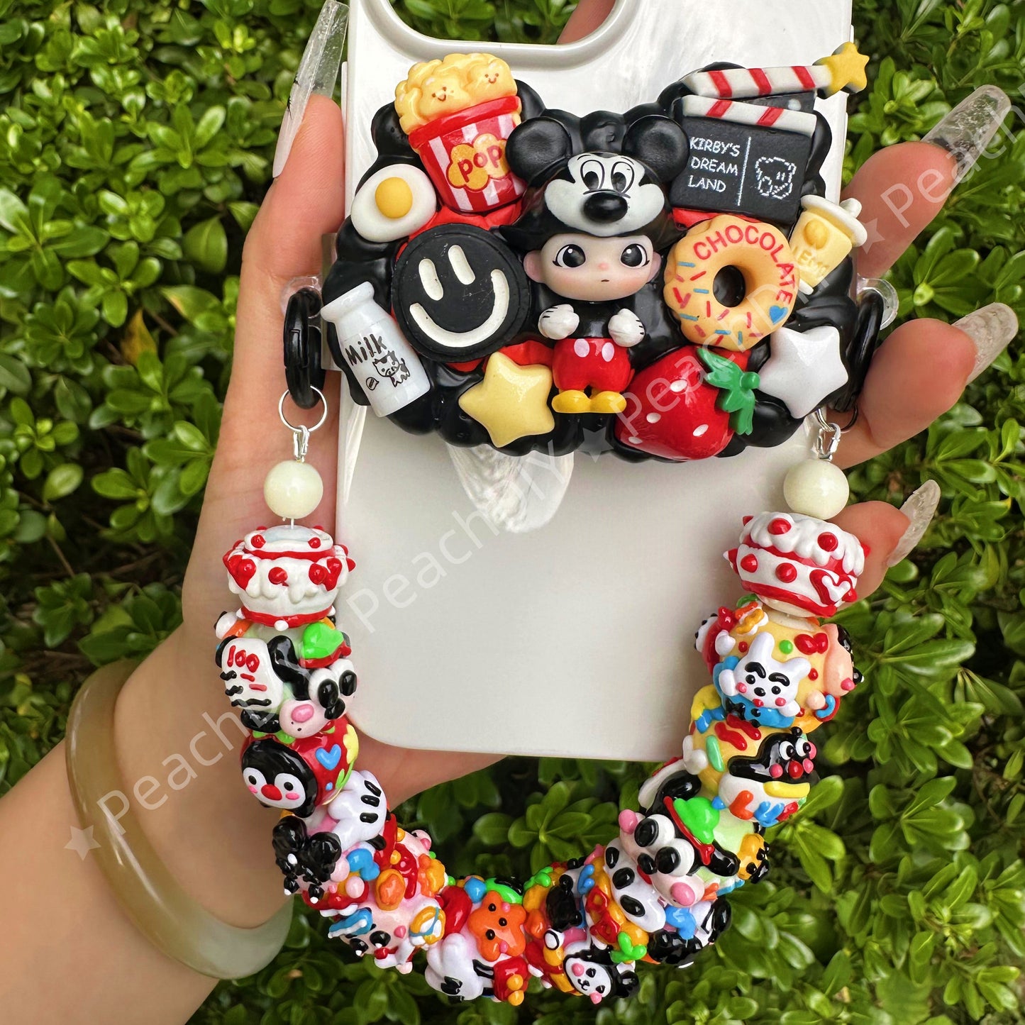 DIY Hand Painted Beads Cartoon Phone Chain