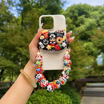 DIY Hand Painted Beads Cartoon Phone Chain