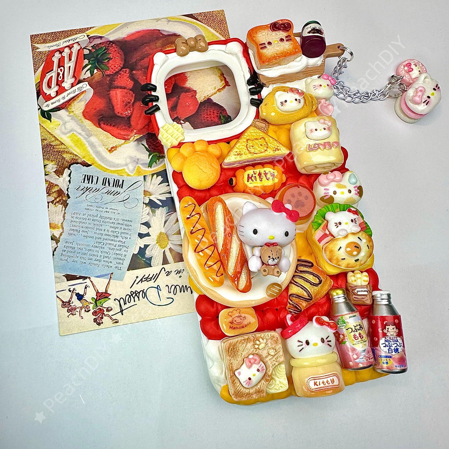 Hellokitty With Miniature Food Decoden Phone Case