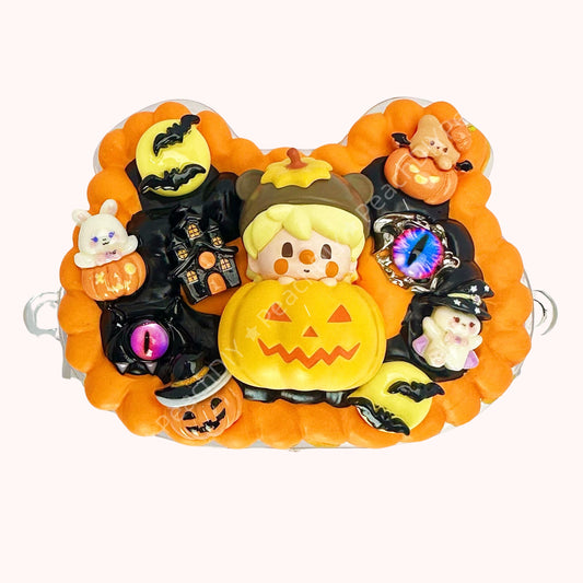 DIY Custom handmade Halloween decoden phone clip with popmart sweet bean