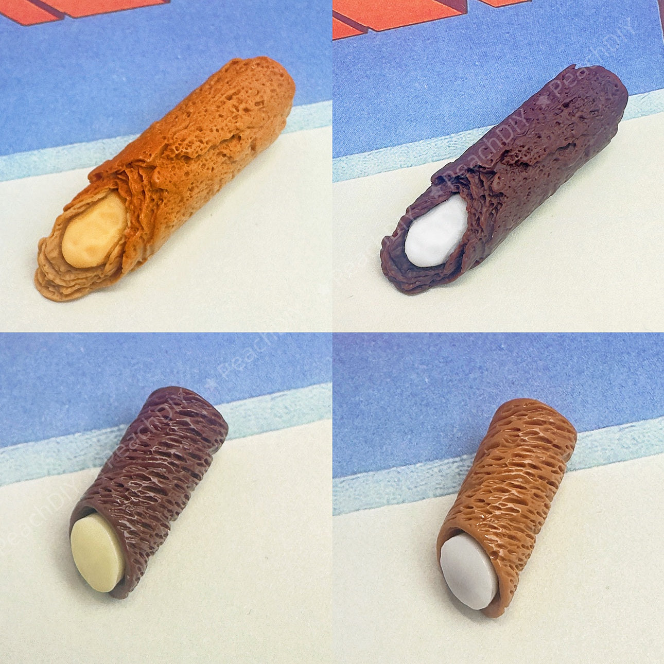 Dollhouse Miniature Chocolate Wafer Roll Collection