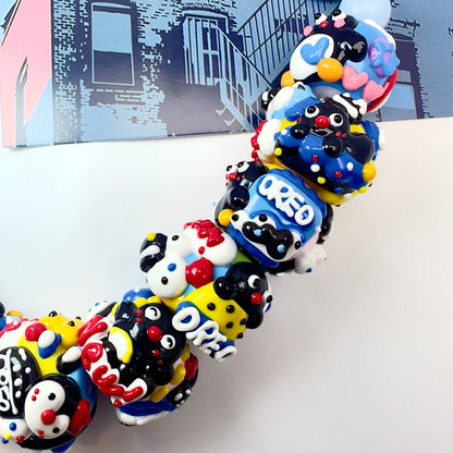 DIY Hand Painted Beads Oreo Style Phone Chain