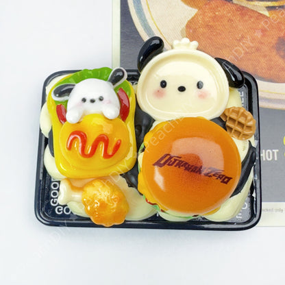 Miniature Pochacco and Hello Kitty fridge magnets