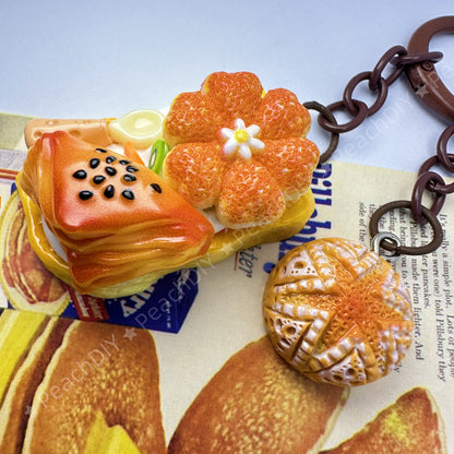 Miniature  Puff Pastry And Bread Decoden Keychain