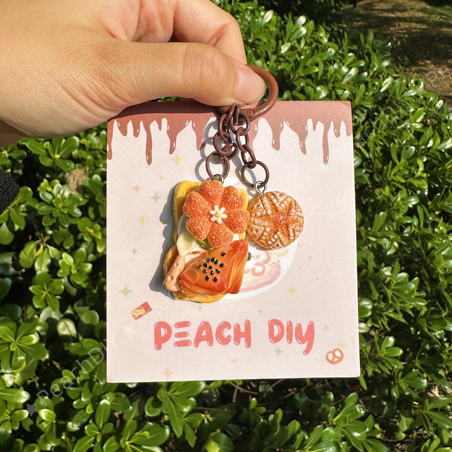 Miniature  Puff Pastry And Bread Decoden Keychain