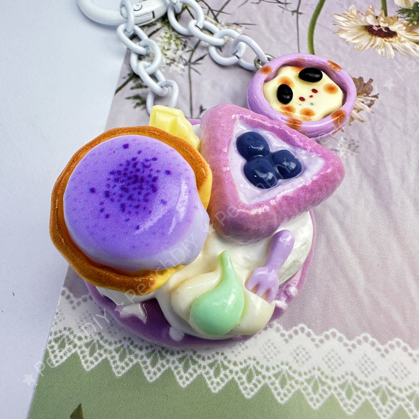 Miniature Purple Lava Tart Decoden Keychain