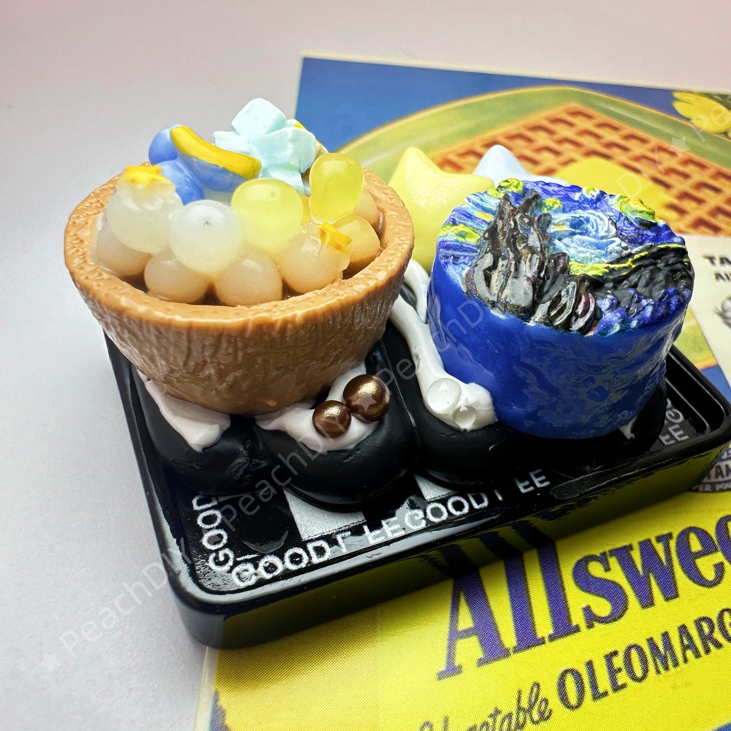 Miniature Van Gogh Cake And Shaved Ice Decoden Fridge Magnets