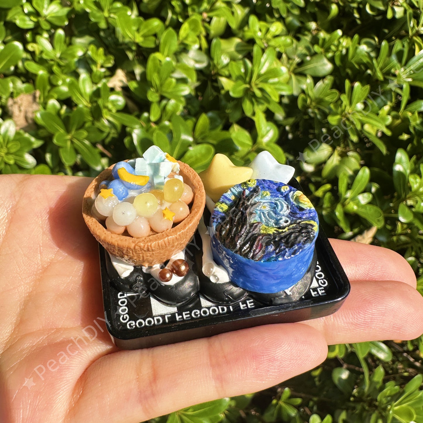 Miniature Van Gogh Cake And Shaved Ice Decoden Fridge Magnets